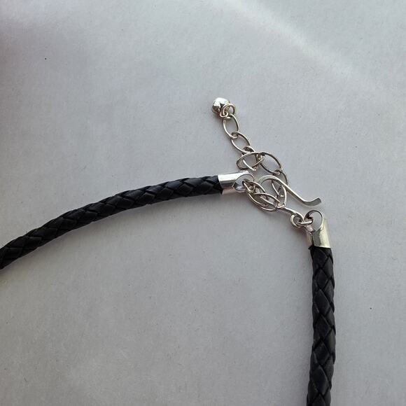 Jay King Mine Finds Heart Amber Necklace Sterling Silver 925 Leather New 18" - Picture 6 of 10